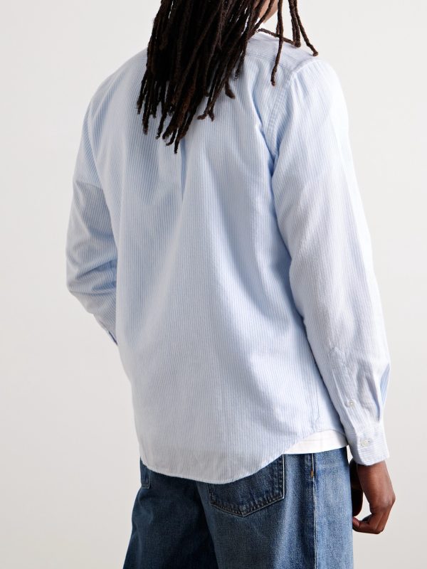 Pitt Button-Down Collar Striped Cotton Shirt - BK