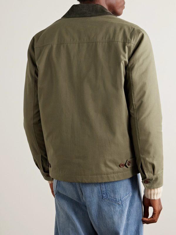 Daren Cotton-Corduroy Trimmed Canvas Jacket - BK Daren Cotton-Corduroy Trimmed Canvas Jacket - BK