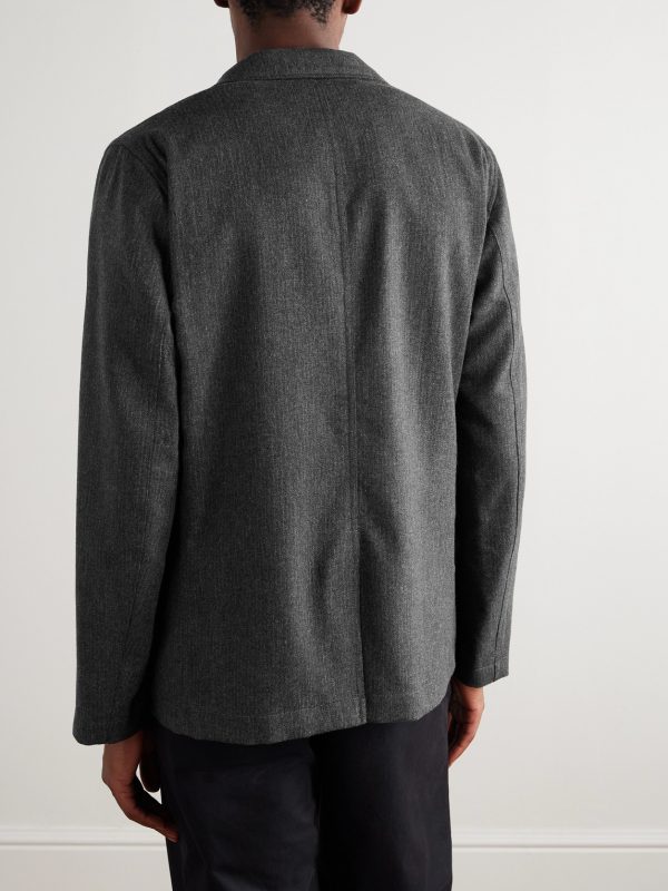 Jonny Recycled Wool-Blend Flannel Blazer - BK Jonny Recycled Wool-Blend Flannel Blazer - BK