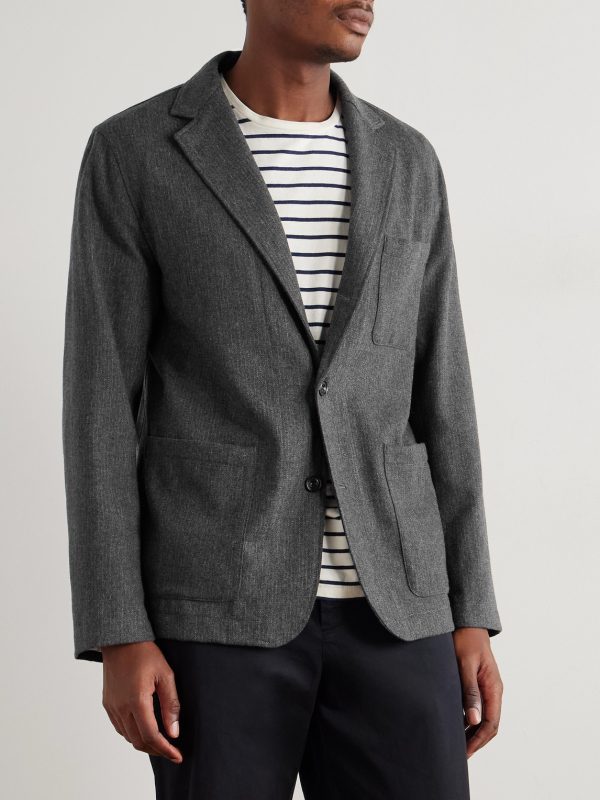 Jonny Recycled Wool-Blend Flannel Blazer - FR Jonny Recycled Wool-Blend Flannel Blazer - FR