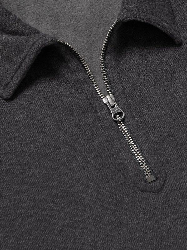 Cotton-Blend Jersey Half-Zip Sweatshirt - CU Cotton-Blend Jersey Half-Zip Sweatshirt - CU