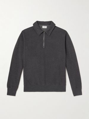 Cotton-Blend Jersey Half-Zip Sweatshirt