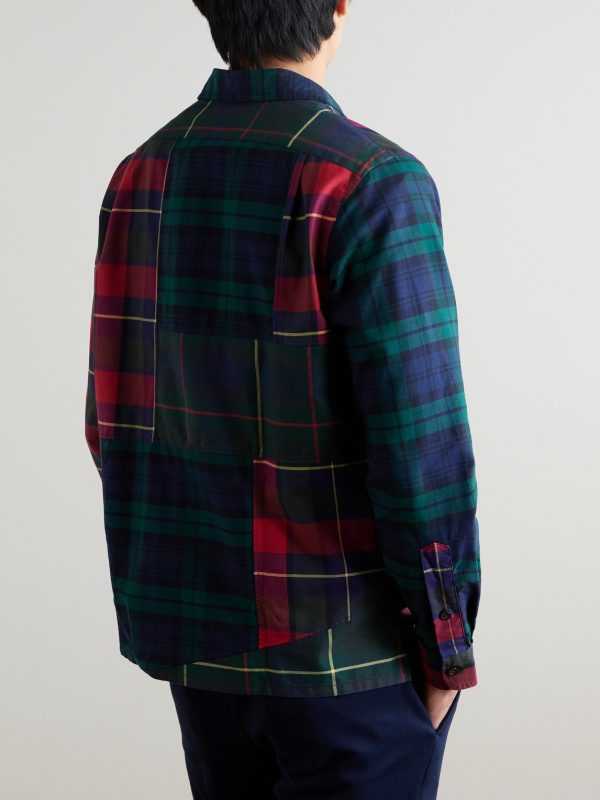 Patchwork Checked Cotton-Flannel Shirt - BK Patchwork Checked Cotton-Flannel Shirt - BK