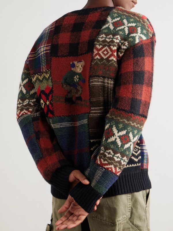 Patchwork Jacquard-Knit Wool and Cashmere-Blend Sweater - BK Patchwork Jacquard-Knit Wool and Cashmere-Blend Sweater - BK