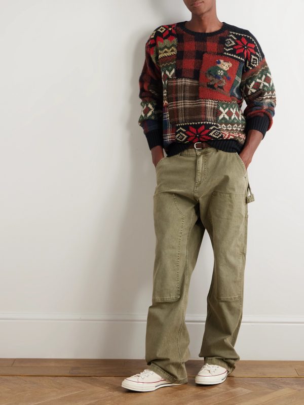 Patchwork Jacquard-Knit Wool and Cashmere-Blend Sweater - OU Patchwork Jacquard-Knit Wool and Cashmere-Blend Sweater - OU
