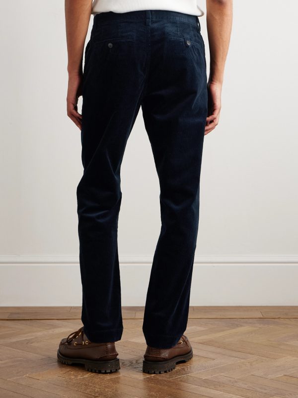 Bedford Slim-Fit Straight-Leg Cotton-Blend Corduroy Trousers - BK