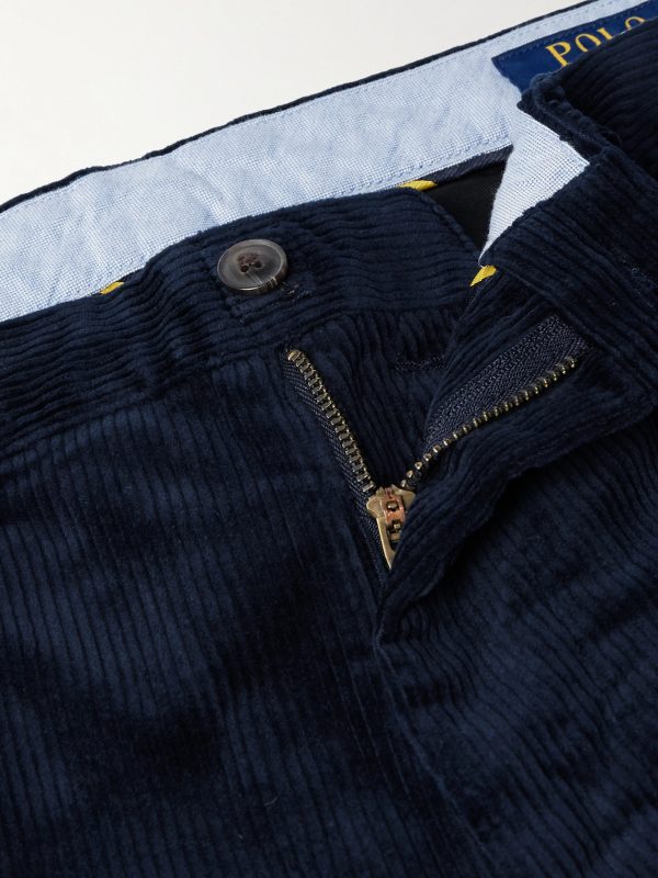 Bedford Slim-Fit Straight-Leg Cotton-Blend Corduroy Trousers - E1