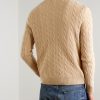 Logo-Embroidered Cable-Knit Wool and Cashmere-Blend Sweater - BK Logo-Embroidered Cable-Knit Wool and Cashmere-Blend Sweater - BK