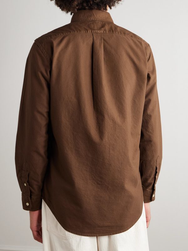 Button-Down Collar Logo-Embroidered Cotton Oxford Shirt - BK Button-Down Collar Logo-Embroidered Cotton Oxford Shirt - BK