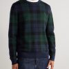 Logo-Embroidered Checked Wool Sweater - FR