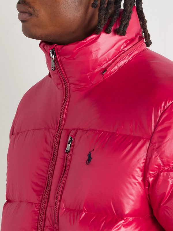Logo-Embroidered Quilted Recycled-Shell Hooded Down Jacket - E2 Logo-Embroidered Quilted Recycled-Shell Hooded Down Jacket - E2