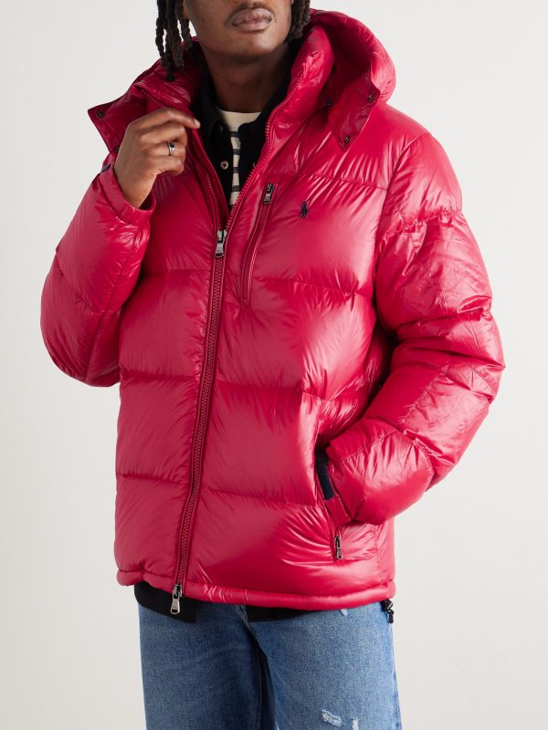 Logo-Embroidered Quilted Recycled-Shell Hooded Down Jacket - FR Logo-Embroidered Quilted Recycled-Shell Hooded Down Jacket - FR