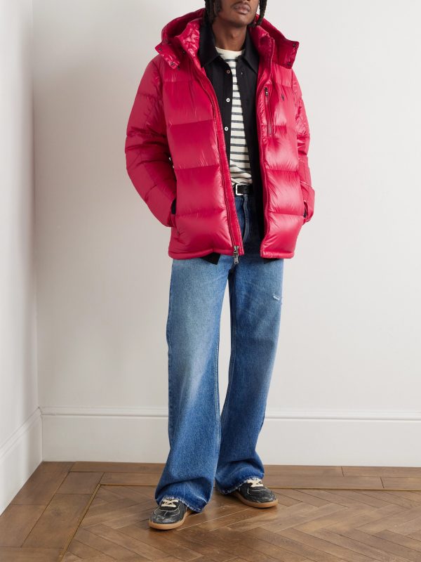 Logo-Embroidered Quilted Recycled-Shell Hooded Down Jacket - OU Logo-Embroidered Quilted Recycled-Shell Hooded Down Jacket - OU
