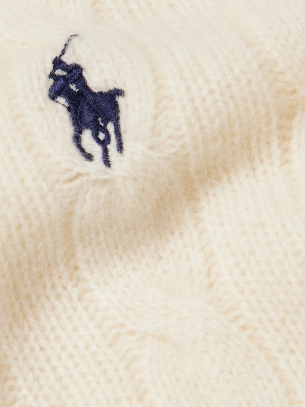 Logo-Embroidered Cable-Knit Wool and Cashmere-Blend Half-Zip Sweater - E1 Logo-Embroidered Cable-Knit Wool and Cashmere-Blend Half-Zip Sweater - E1