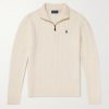 Logo-Embroidered Cable-Knit Wool and Cashmere-Blend Half-Zip Sweater Logo-Embroidered Cable-Knit Wool and Cashmere-Blend Half-Zip Sweater