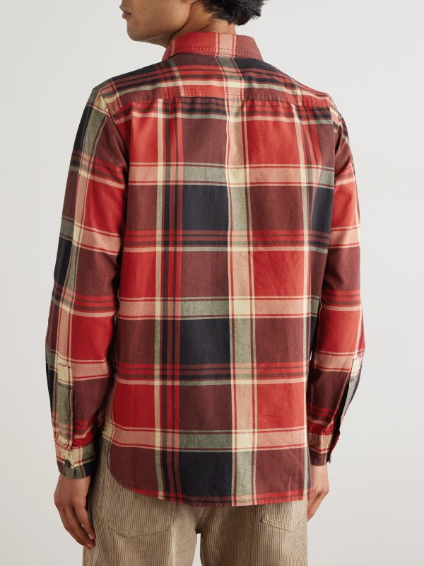 Checked Brushed-Cotton Oxford Shirt - BK