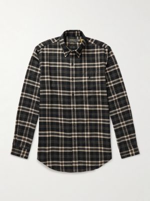 Button-Down Collar Checked Cotton-Blend Flannel Shirt Button-Down Collar Checked Cotton-Blend Flannel Shirt