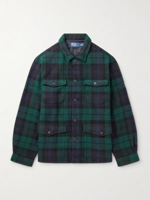 Checked Wool and Alpaca-Blend Overshirt Checked Wool and Alpaca-Blend Overshirt