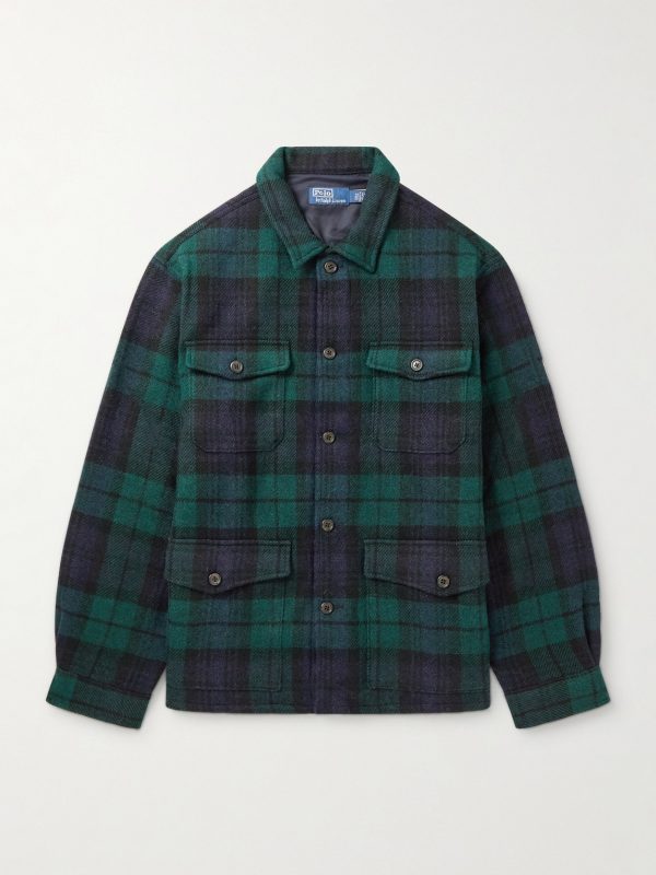 Checked Wool and Alpaca-Blend Overshirt Checked Wool and Alpaca-Blend Overshirt
