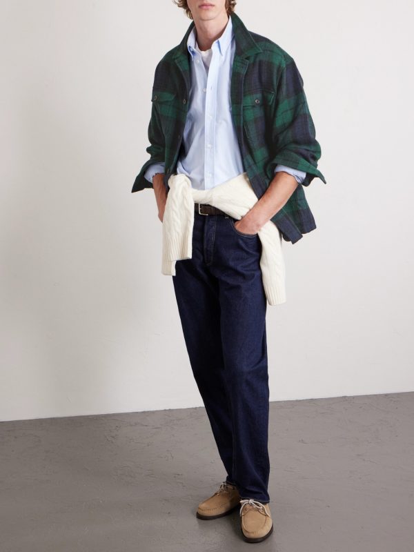 Checked Wool and Alpaca-Blend Overshirt - OU Checked Wool and Alpaca-Blend Overshirt - OU