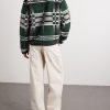 Shawl-Collar Checked Woven Zip-Up Cardigan - BK Shawl-Collar Checked Woven Zip-Up Cardigan - BK