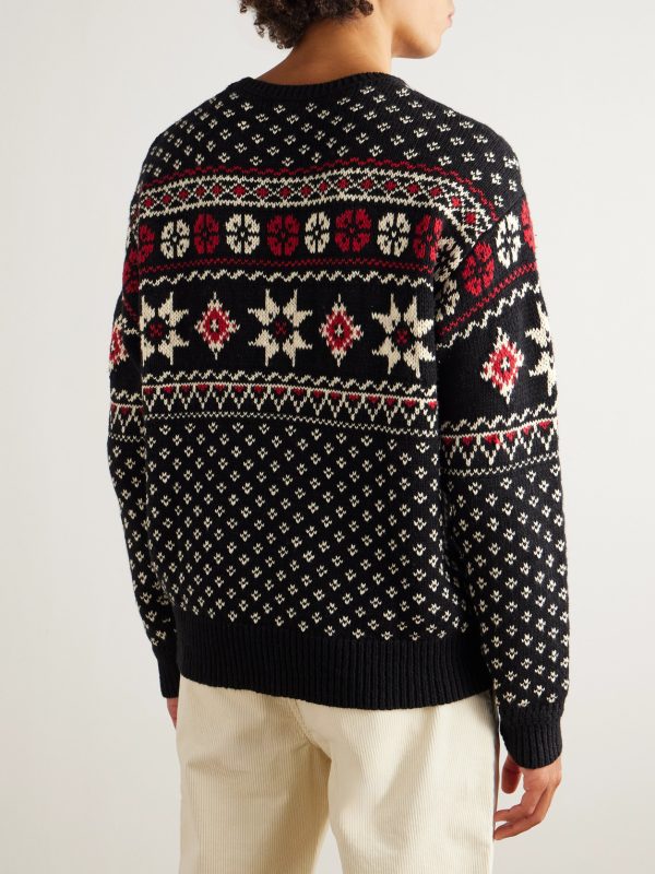 Intarsia Cotton and Cashmere-Blend Sweater - BK Intarsia Cotton and Cashmere-Blend Sweater - BK