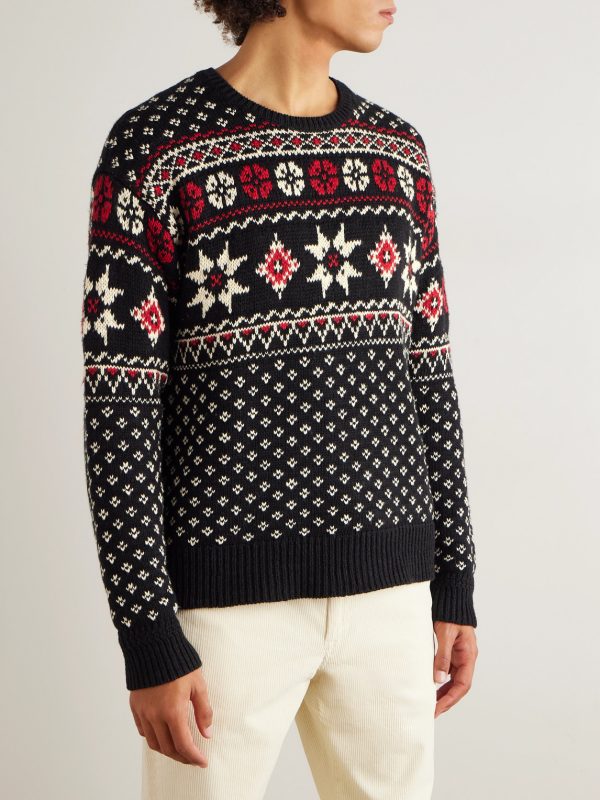 Intarsia Cotton and Cashmere-Blend Sweater - FR Intarsia Cotton and Cashmere-Blend Sweater - FR