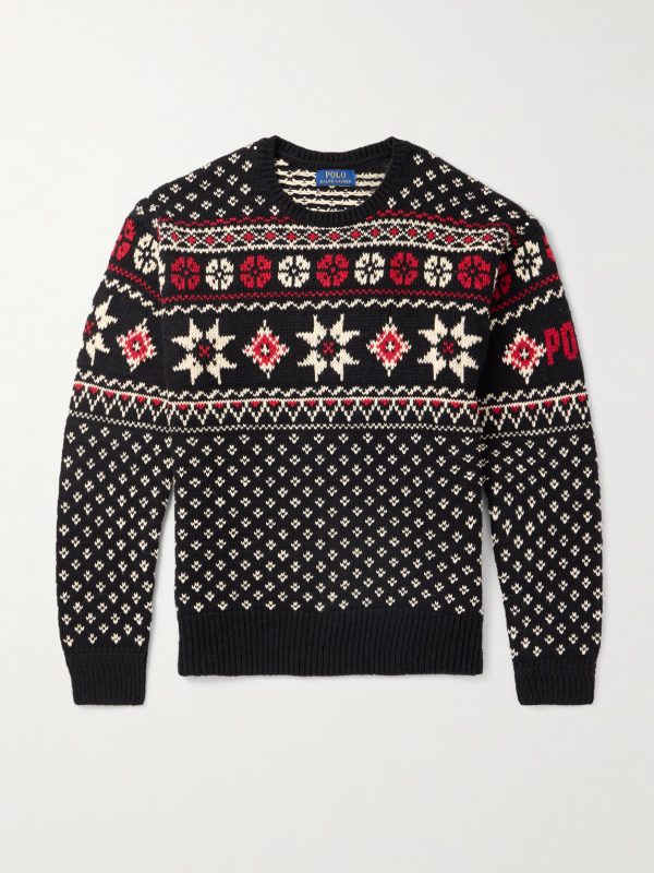 Intarsia Cotton and Cashmere-Blend Sweater Intarsia Cotton and Cashmere-Blend Sweater