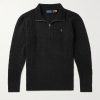 Logo-Embroidered Cable-Knit Wool and Cashmere-Blend Half-Zip Sweater