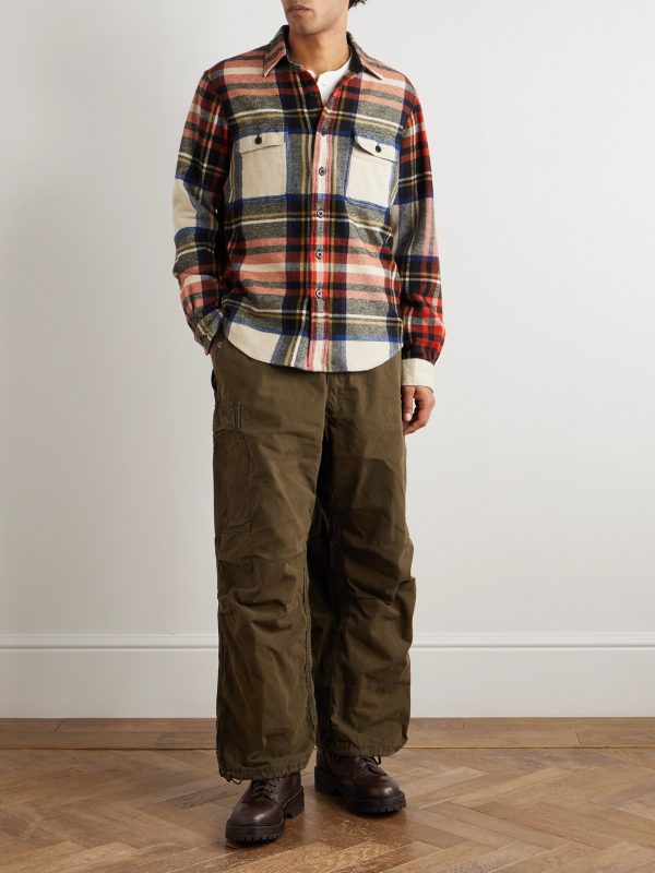 Checked Cotton-Flannel Shirt - OU Checked Cotton-Flannel Shirt - OU