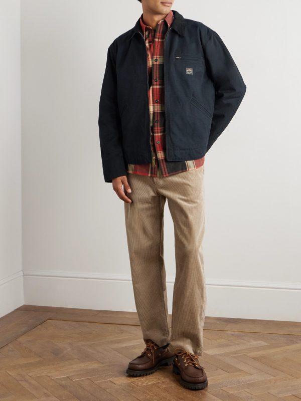 Logo-Appliquéd Corduroy-Trimmed Padded Cotton-Canvas Field Jacket - OU
