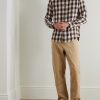 Button-Down Collar Logo-Embroidered Checked Cotton Shirt - OU