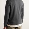 Logo-Embroidered Herringbone Cotton Half-Zip Sweatshirt - BK