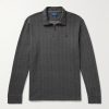 Logo-Embroidered Herringbone Cotton Half-Zip Sweatshirt