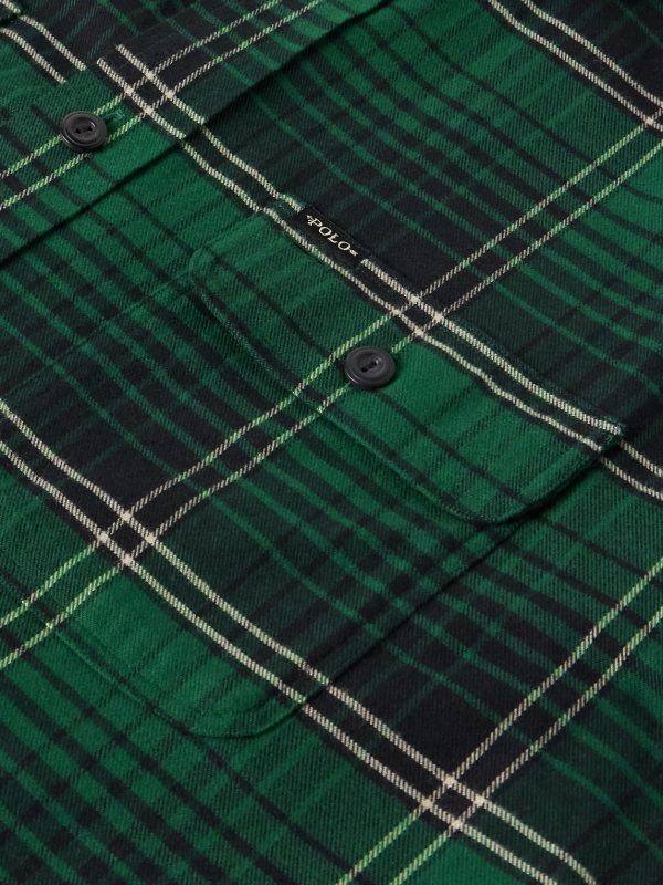 Checked Cotton-Blend Flannel Shirt - CU Checked Cotton-Blend Flannel Shirt - CU