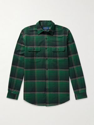 Checked Cotton-Blend Flannel Shirt Checked Cotton-Blend Flannel Shirt