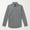 Button-Down Collar Logo-Embroidered Checked Cotton Shirt Button-Down Collar Logo-Embroidered Checked Cotton Shirt