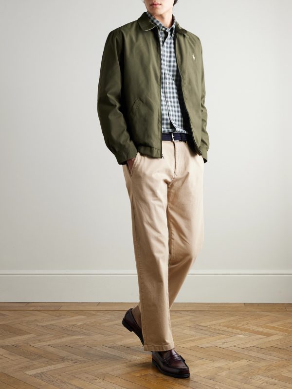 Button-Down Collar Logo-Embroidered Checked Cotton Shirt - OU Button-Down Collar Logo-Embroidered Checked Cotton Shirt - OU