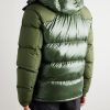 The Gorham Twill-Trimmed Quilted Glossed Recycled-Shell Hooded Down Jacket - BK The Gorham Twill-Trimmed Quilted Glossed Recycled-Shell Hooded Down Jacket - BK