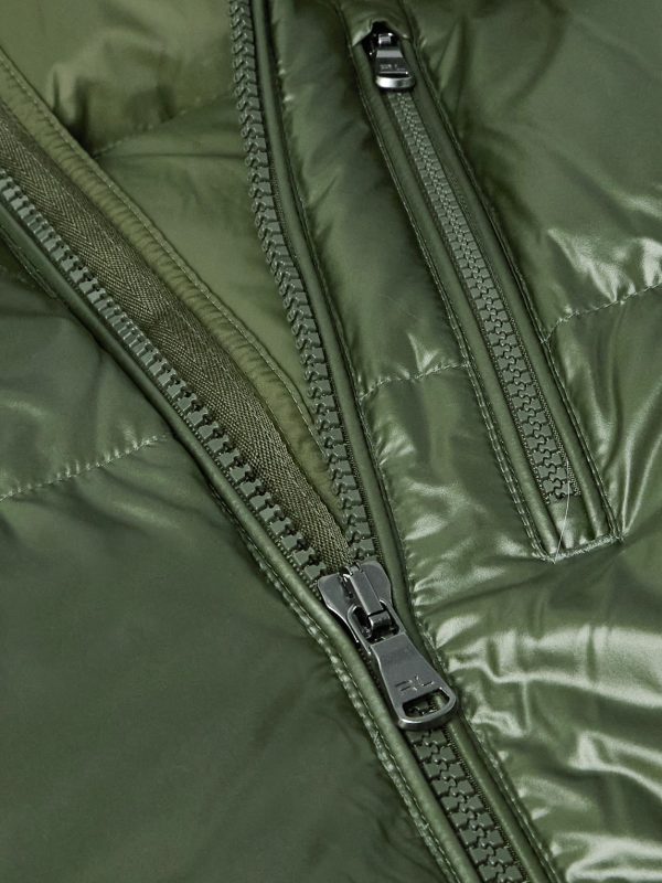 The Gorham Twill-Trimmed Quilted Glossed Recycled-Shell Hooded Down Jacket - CU The Gorham Twill-Trimmed Quilted Glossed Recycled-Shell Hooded Down Jacket - CU