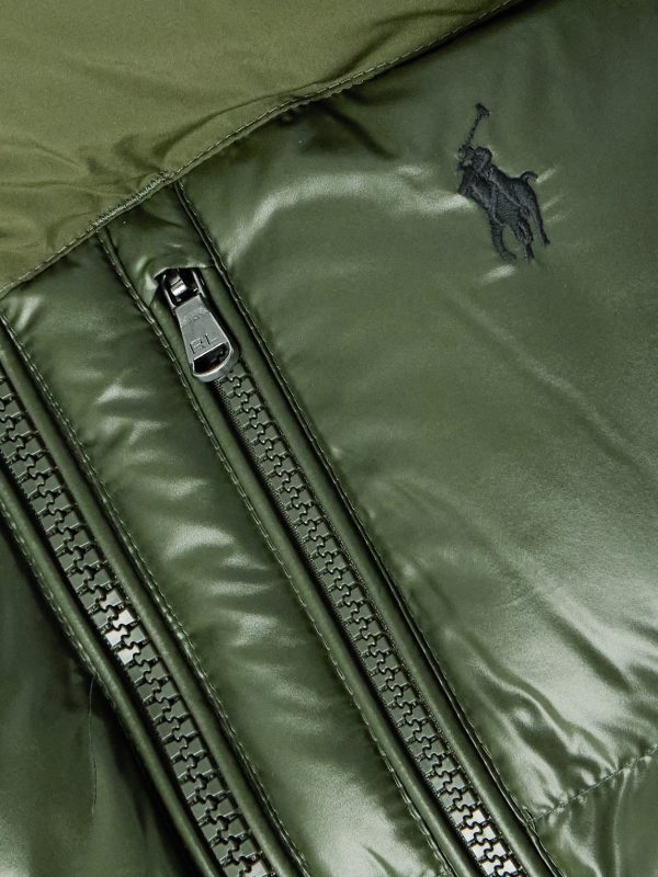 The Gorham Twill-Trimmed Quilted Glossed Recycled-Shell Hooded Down Jacket - E1 The Gorham Twill-Trimmed Quilted Glossed Recycled-Shell Hooded Down Jacket - E1