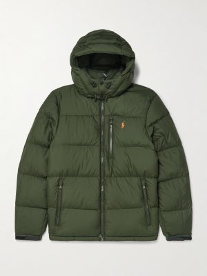 Gorham Logo-Embroidered Quilted Recycled-Ripstop Hooded Down Jacket Gorham Logo-Embroidered Quilted Recycled-Ripstop Hooded Down Jacket