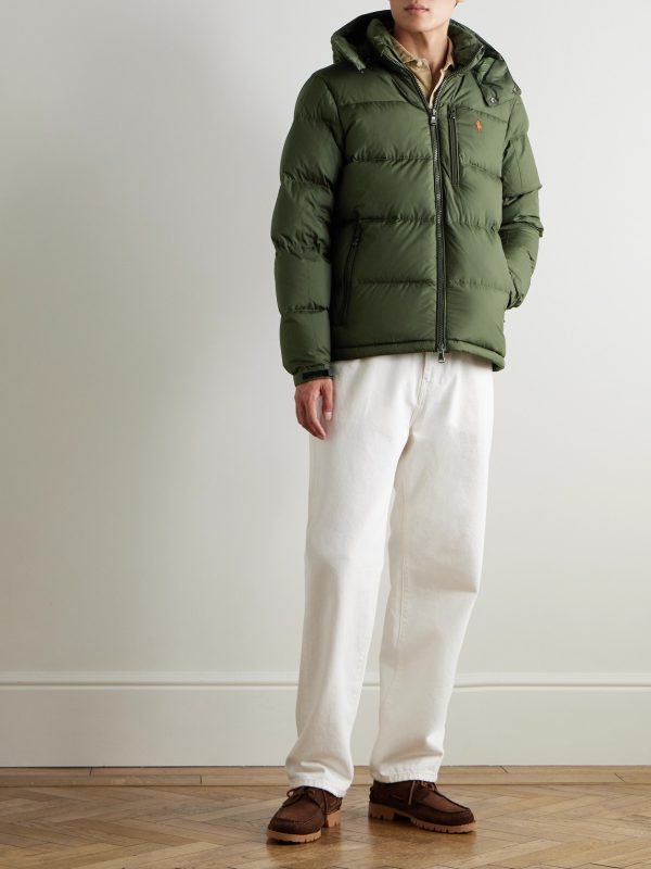 Gorham Logo-Embroidered Quilted Recycled-Ripstop Hooded Down Jacket - OU Gorham Logo-Embroidered Quilted Recycled-Ripstop Hooded Down Jacket - OU