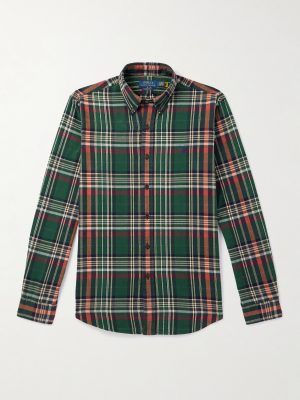 Button-Down Collar Checked Cotton Oxford Shirt Button-Down Collar Checked Cotton Oxford Shirt