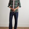 Button-Down Collar Checked Cotton Oxford Shirt - OU Button-Down Collar Checked Cotton Oxford Shirt - OU