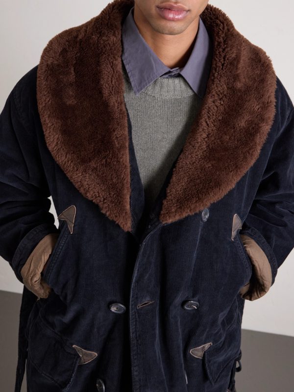 Shearling-Trimmed Cotton-Corduroy Coat - CU Shearling-Trimmed Cotton-Corduroy Coat - CU