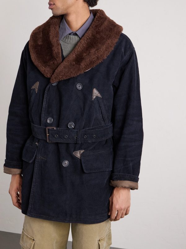 Shearling-Trimmed Cotton-Corduroy Coat - FR Shearling-Trimmed Cotton-Corduroy Coat - FR