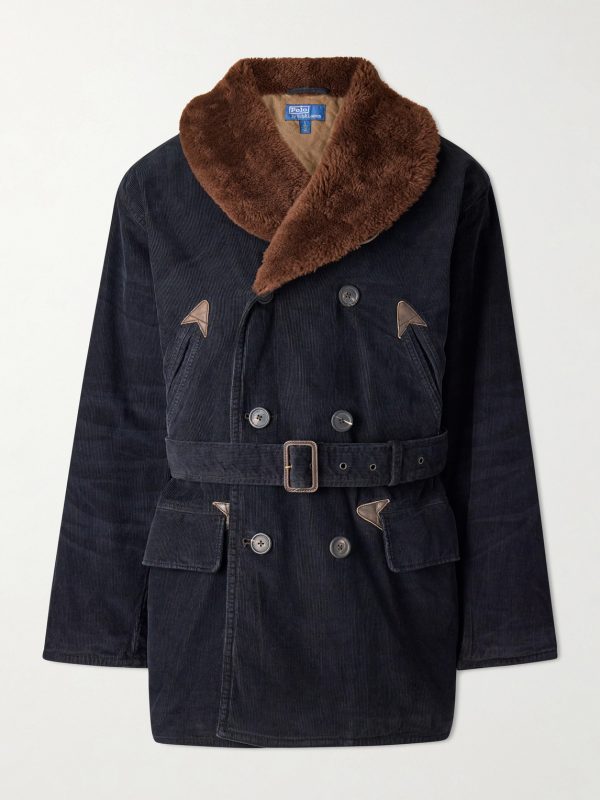 Shearling-Trimmed Cotton-Corduroy Coat Shearling-Trimmed Cotton-Corduroy Coat