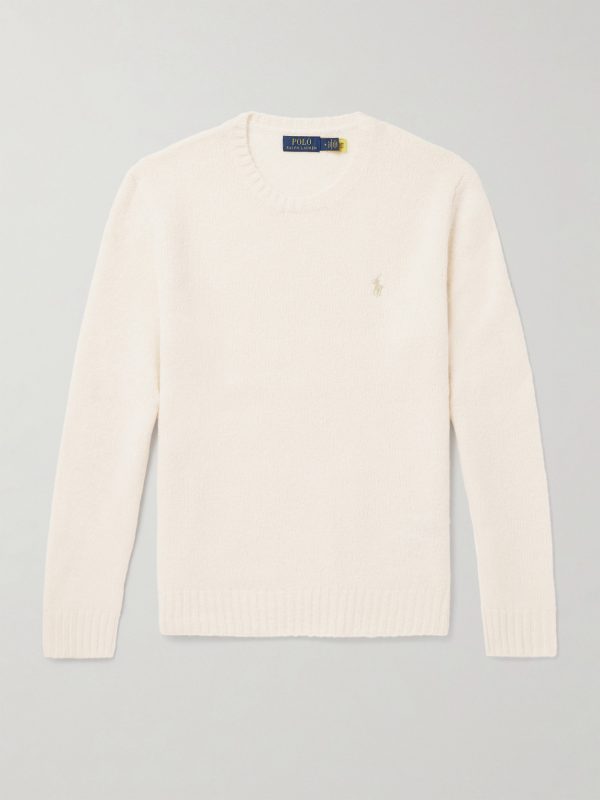 Logo-Embroidered Wool-Blend Sweater