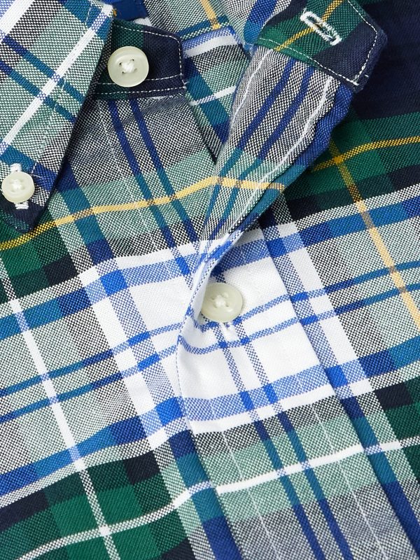 Button-Down Collar Logo-Embroidered Checked Cotton Oxford Shirt - CU Button-Down Collar Logo-Embroidered Checked Cotton Oxford Shirt - CU